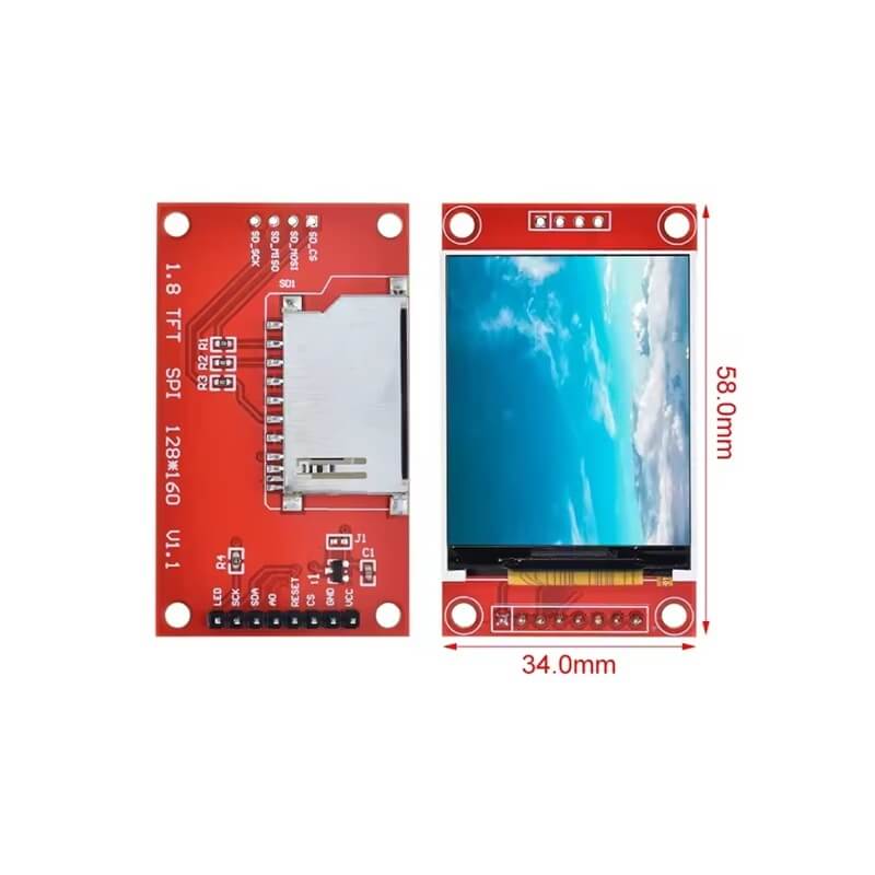 1.8 inch TFT LCD Display Module SPI Interface 128×160 Resolution